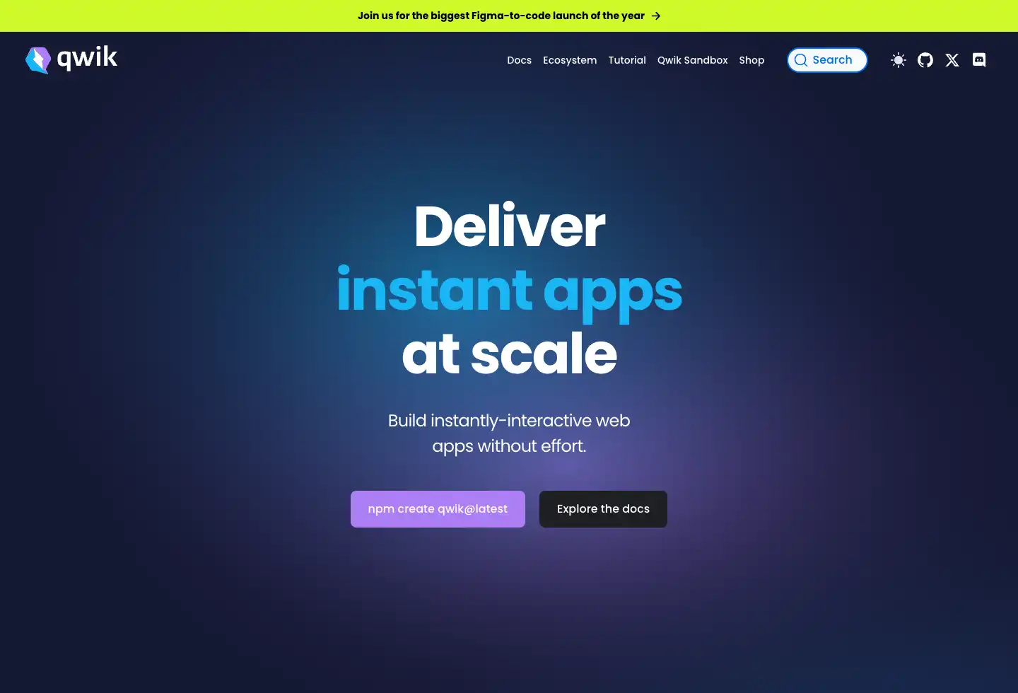 Framework reimagined for the edge! 📚 Qwik Documentation